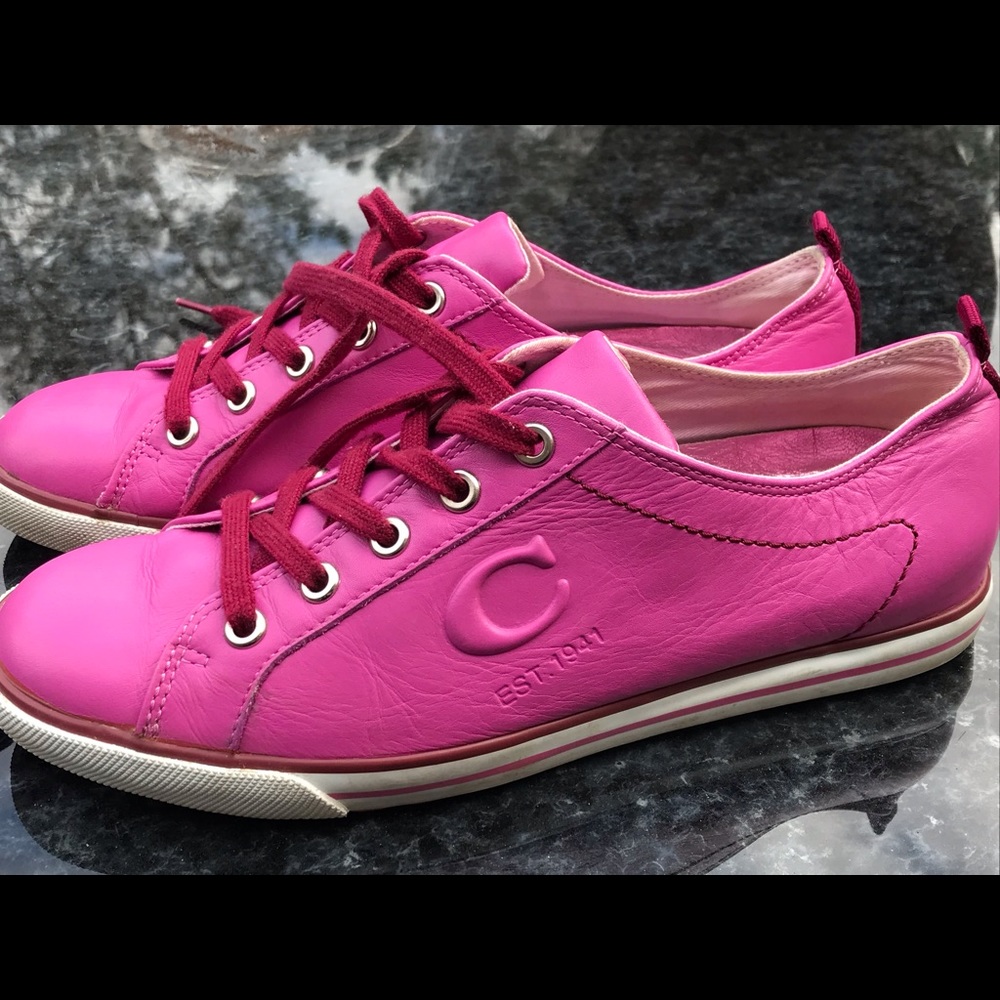 Pink Leather Coach Size 9 sneakers